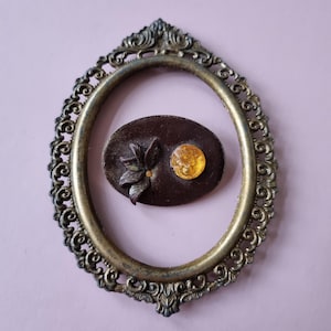 Handmade Vintage Brooch Brown Gold