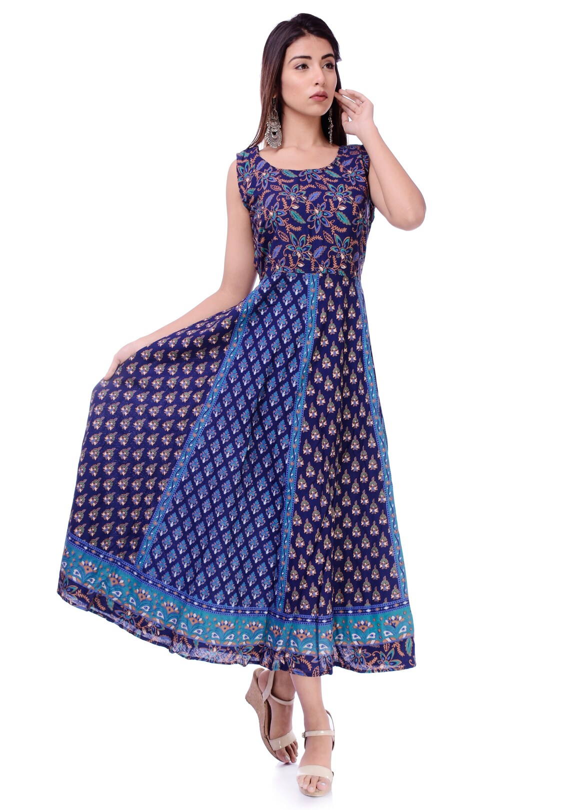 Set of 2 Cotton Women's Midi Dress Short Sleeve Printed Etsy