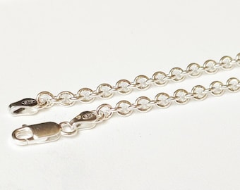 Solid 925 silver chain - 3.9 mm cable link