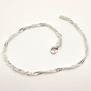 Bracelet en argent massif 925/1000 maille torsadée - avec écrin et sachet cadeau - pour femme ou enfant