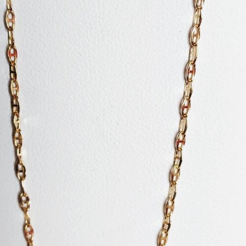 Solid yellow gold chain 18 carats 750/1000 18K - marine mesh 1.7 mm - 45 cm - with case and gift bag - for men, shops women or children