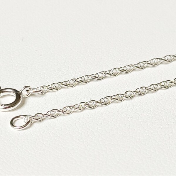 Chaîne En Argent 925 Maille Corde - Longueur 45 Cm - Occasion - Bijou Intemporel