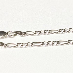 Kette aus massivem Silber 925/1000 Figaro-Masche 4 mm