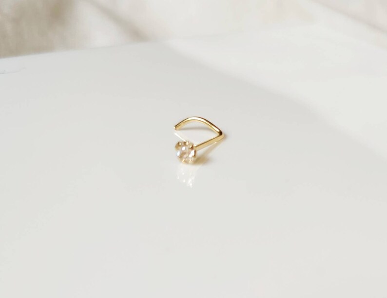 Piercing / boucle de nez or jaune massif 18 carats 18K - Etsy France