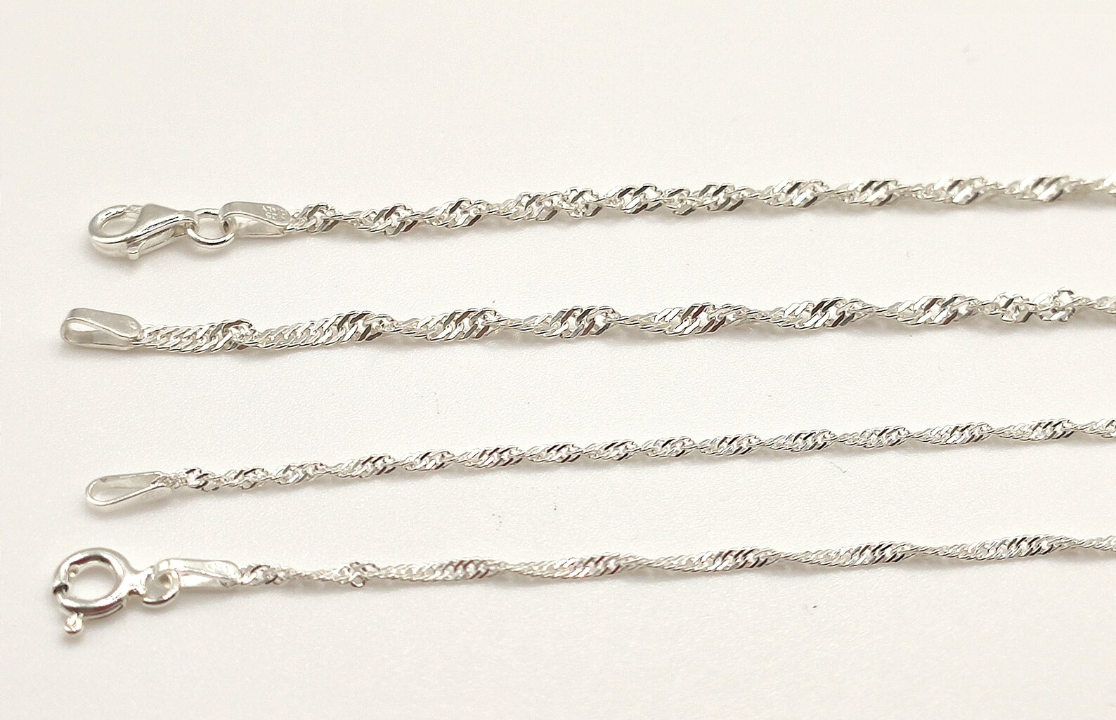 Chaîne En Argent Massif Maille Torsadée - Longueur 45,5 Cm, Poids 3,90 G - Occasion