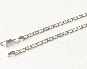 Chain in solid silver 925/1000 navy mesh 3.5 mm