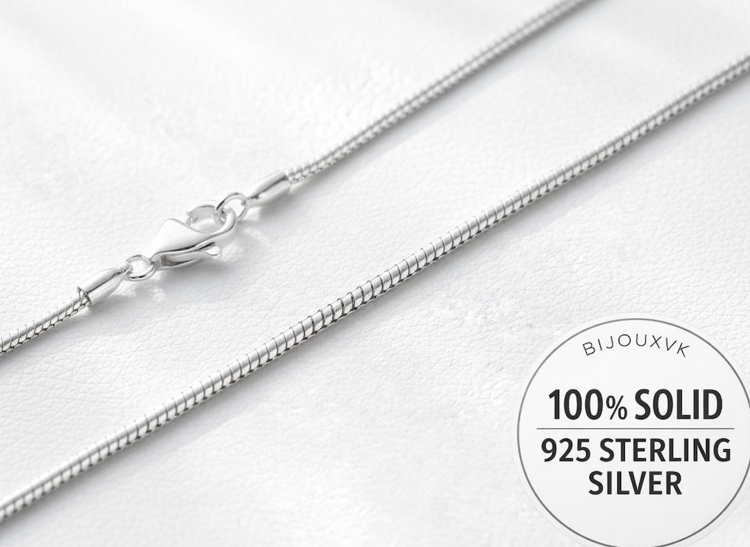 Solid 925 Sterling Silver Snake Chain – Smooth Snake Link – Silver