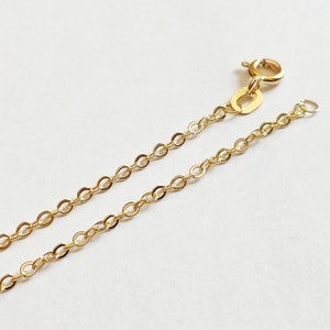 Chain in solid 18 carat 18K 750/1000 yellow gold - flat convict link - length of your choice - for men, women or children