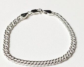 Curb/bracelet in solid 925 silver