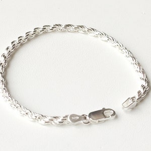 Bracelet in solid 925/1000 silver - Mesh: Rope