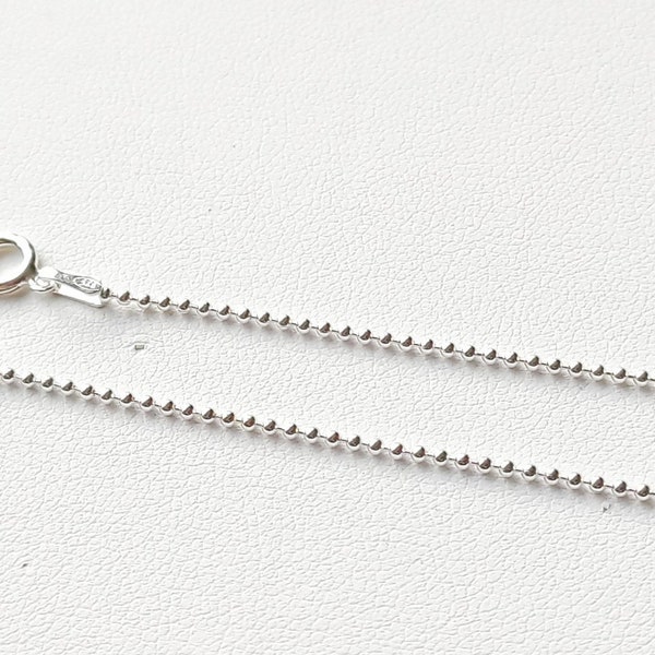 Solid 925 silver chain - 1.2 mm ball links