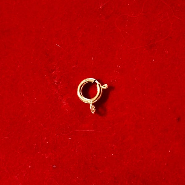 Fermoir anneau ressort en or jaune  18 ou 9 carats