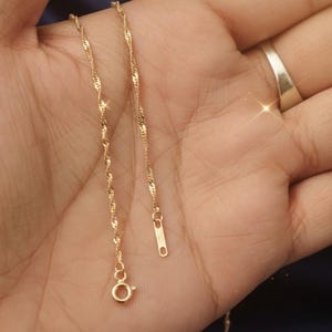 18k Solid Gold Singapore Chain (750/1000) – 1.1mm Twisted Link – 18K Gold Necklace for Women and Men – Gift Box and Pouch image 6