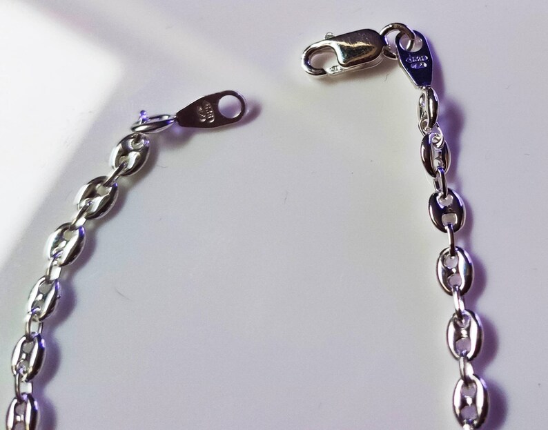BraceletGourmette solid silver identity 925 coffee beans