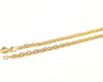 Gold Plated Rope Mesh Chain - High Quality European 14K Gold Plated