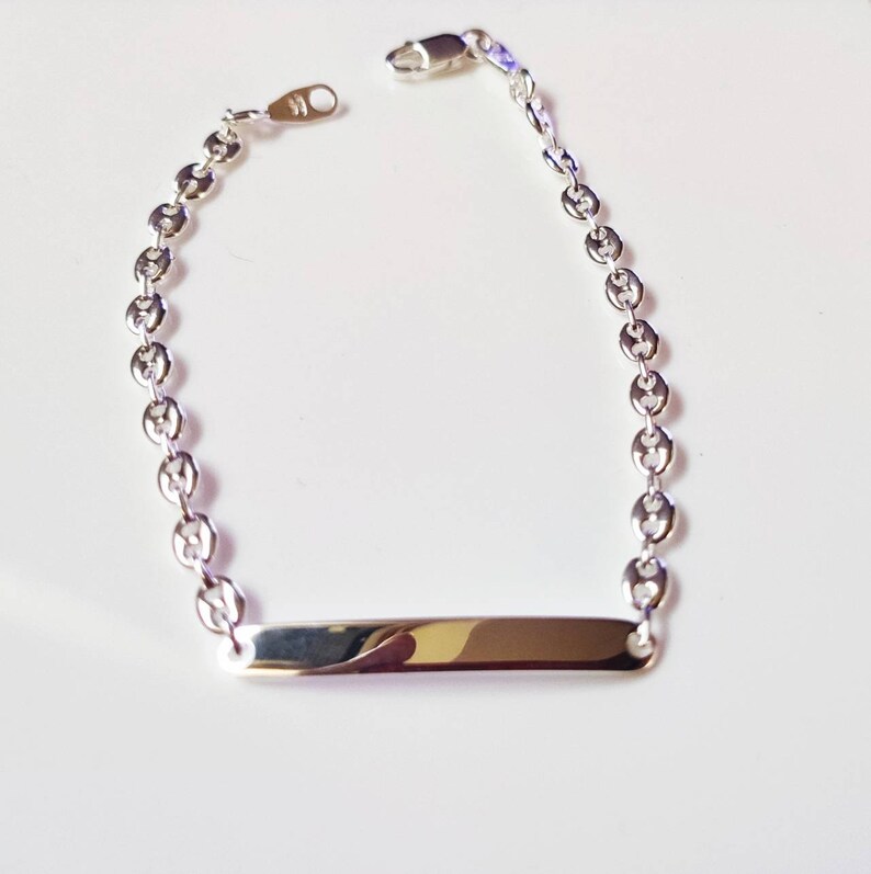 BraceletGourmette solid silver identity 925 coffee beans