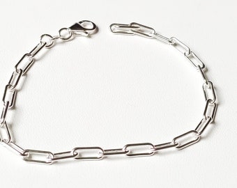 Bracelet/Curb in solid silver 925/1000 - Mesh: jaseron