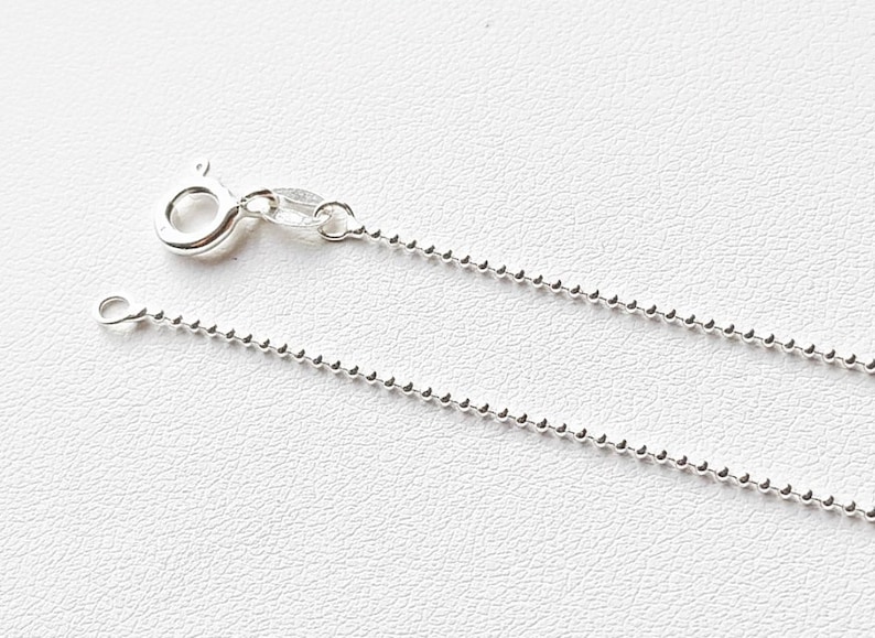 Sterling silver ball chain – 925 silver necklace for women, men, or children – Sterling silver jewelry – Gift box and pouch 1 mm