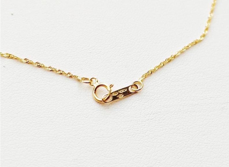 18k Solid Gold Singapore Chain (750/1000) – 1.1mm Twisted Link – 18K Gold Necklace for Women and Men – Gift Box and Pouch image 5