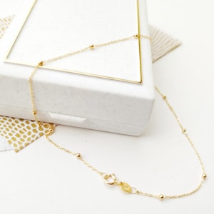18K-750/1000 18K solid yellow gold bracelet or anklet - Ball link - with box and gift bag - Made in France