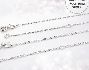Adjustable fine curb chain in 925 sterling silver – Adjustable 925 silver necklace for women or children – Gift box and pouch