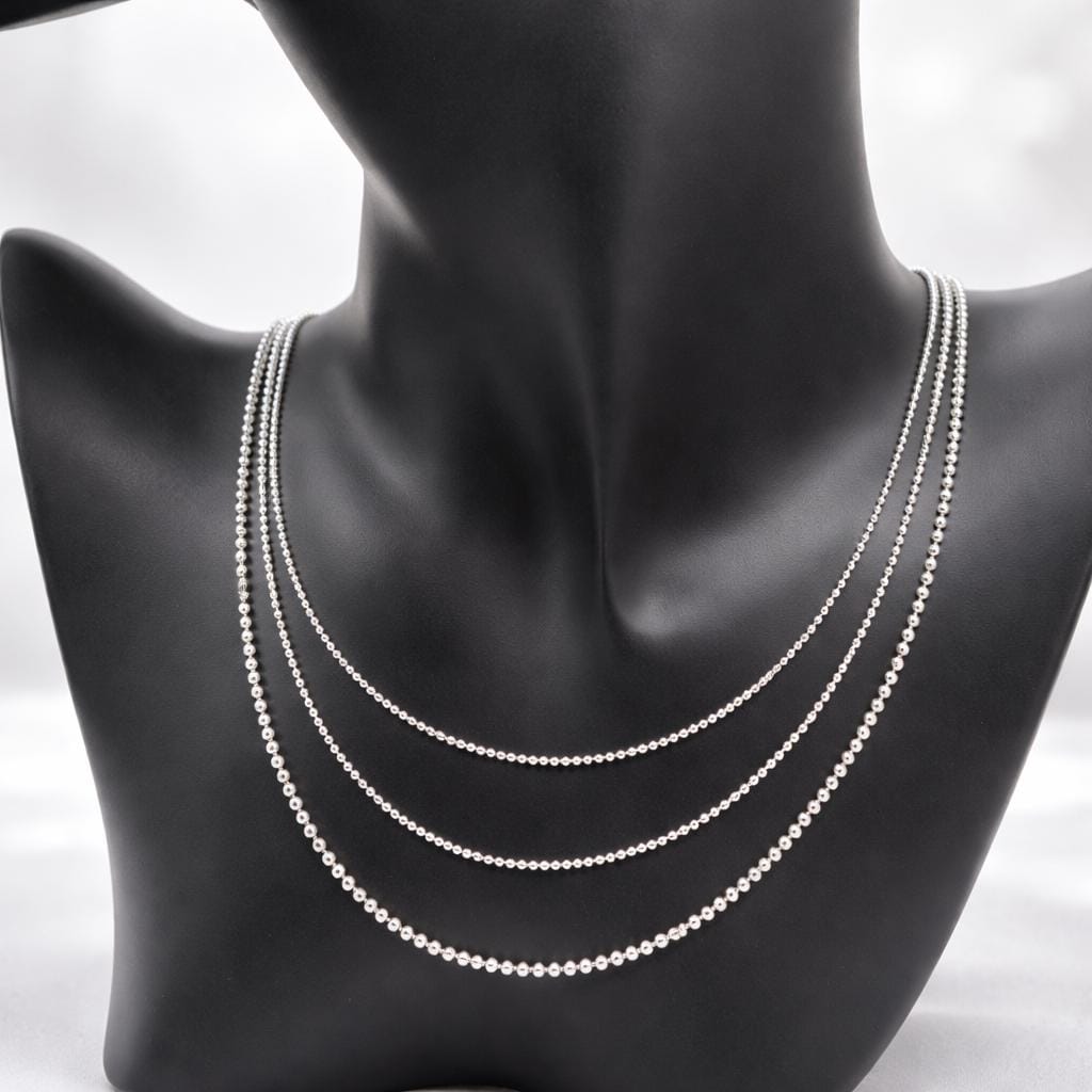 Sterling Silver Ball Chain – 925 Silver Necklace for Women, Men