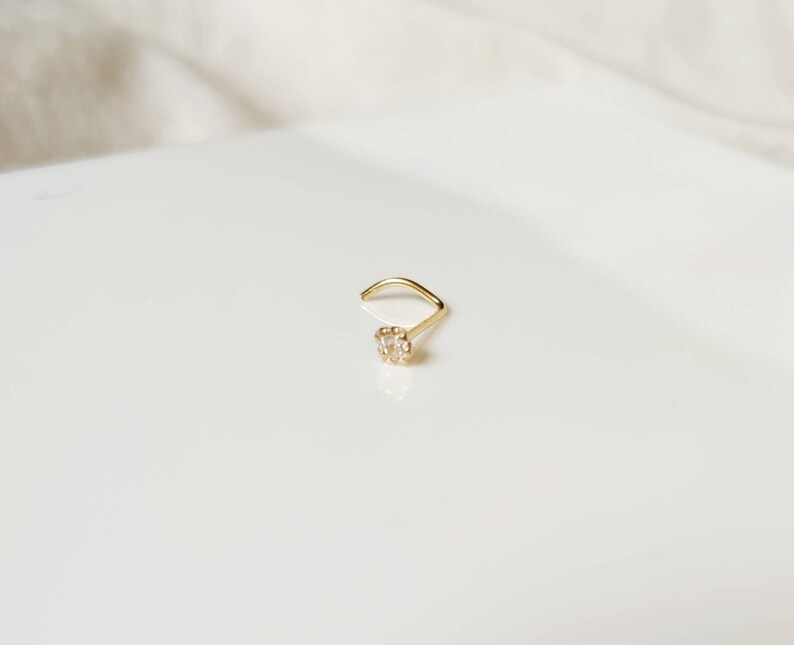Piercing / boucle de nez or jaune massif 18 carats 18K - Etsy France