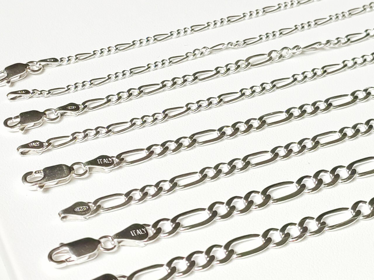 Chaîne Fine Figaro En Argent Massif 925/1000 - Longueur Au Choix - Bijoux Mixte - Marque Bijouxia