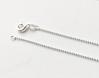 Solid 925 silver chain - 1 mm ball links