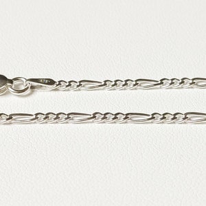 925/1000 solid silver chain, figaro mesh, 2.2 mm