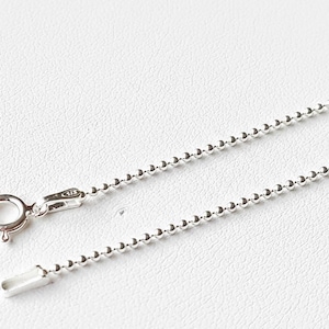 Sterling silver ball chain – 925 silver necklace for women, men, or children – Sterling silver jewelry – Gift box and pouch 1,2 mm