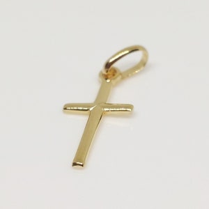 Petit pendentif croix or jaune massif 18 carats 750/1000 18K  - avec écrin et sachet cadeau