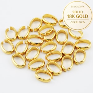 Bélière pendentif ovale or jaune massif 18 carats 750/1000 – fil demi-jonc – attache pendentif – apprêt bijouterie 18K – création bijoux