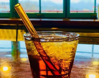 Amber Glass Straw, Drinking Straw, Personalized Straw, Party Straw, Reusable Straw, Colorful Glass Straw, Party Tableware, Drinkware