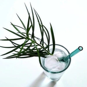 ToMA Aqua Glass Straws, Reusable Drinking Straws, Custom Glass Straw, Personalized Straw, Eco-Friendly Straw, Colorful Glass Straw