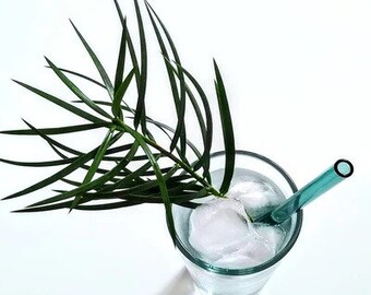 ToMA Aqua Glass Straws, Reusable Drinking Straws, Custom Glass Straw, Personalized Straw, Eco-Friendly Straw, Colorful Glass Straw