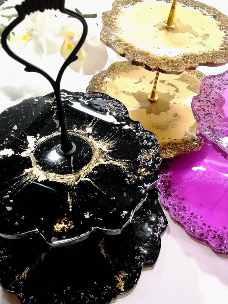 Harz Kuchen Stand für Ihr Zuhause zwei gestufte Kuchenstand | Etsy