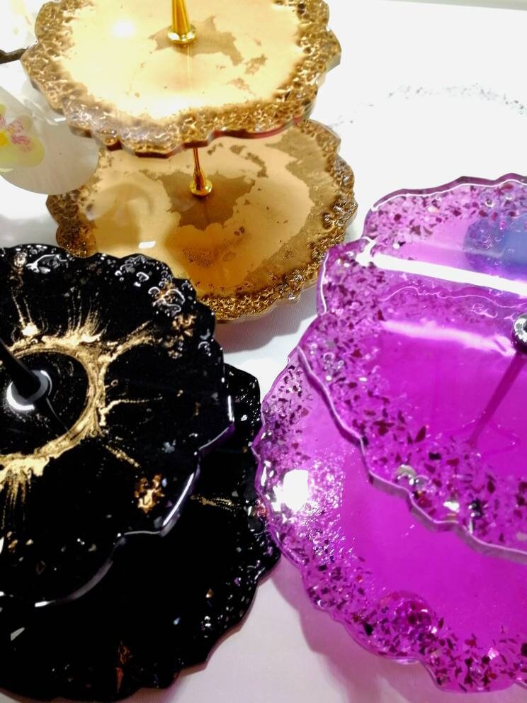 Harz Kuchen Stand für Ihr Zuhause zwei gestufte Kuchenstand | Etsy