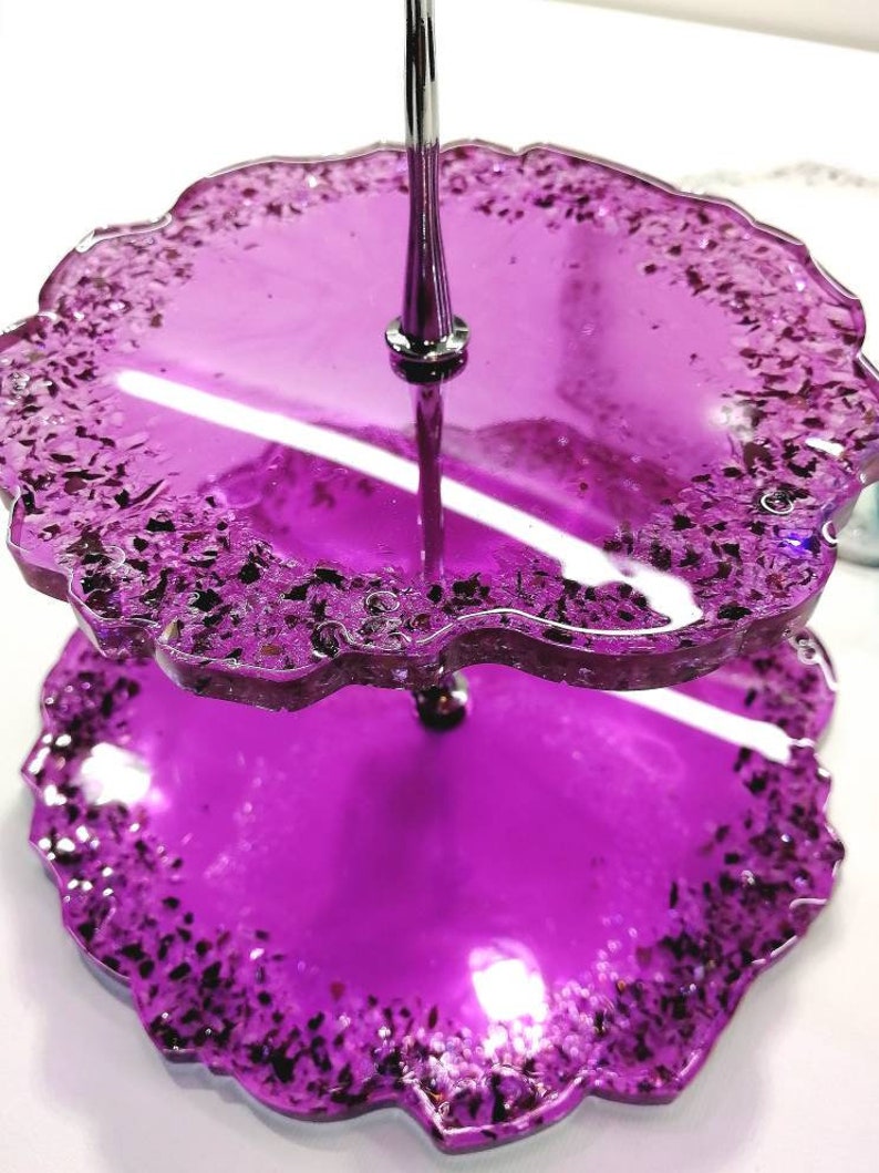 Harz Kuchen Stand für Ihr Zuhause zwei gestufte Kuchenstand | Etsy