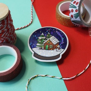 Glitter snowglobe sticker