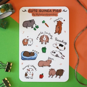 Cute Guinea Pigs sticker sheet