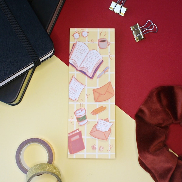 Stationery and coffee bookmark