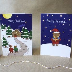 Cute bears Christmas card set