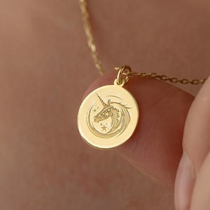 Real 14k Solid Gold Unicorn Necklace By Demir Uluer - Dainty Unicorn Pendant - Delicate  Unicorn Jewelry - Tiny Unicorn Charm Gift For Her