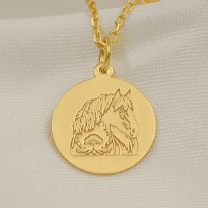 14K Solid Gold Horse Head Pendant - Equestrian Jewelry, Animal Lover Charm, Unique Gift for Horse Lovers, Daily Wear Necklace - Gift For Her