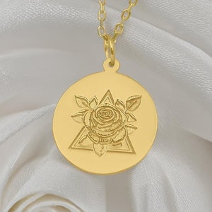 14K Solid Gold Rose Necklace – Elegant Flower Pendant | Handmade Rose Gold Jewelry | Dainty Gift for Her | Symbol of Love and Beauty
