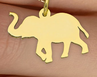 Collana con grazioso elefante placcato oro 18 carati, ciondolo a forma di elefante, collana con animali, regalo per la mamma, regalo per un'amica, regalo di nozze, ciondolo a forma di elefante
