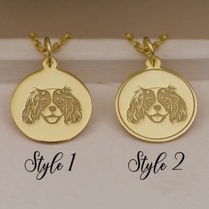 Cavalier King Charles Spaniel Halskette 14K solid Gold - personalisierte Hunderasse Schmuck, Tierliebhaber Geschenk, individuelle Spaniel Anhänger