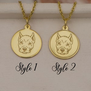 14K Solid Gold American Bully Necklace - Cute Dog Pendant, Perfect Gift for Dog Lovers, Handcrafted Canine Jewelry, Unique Pet Charm