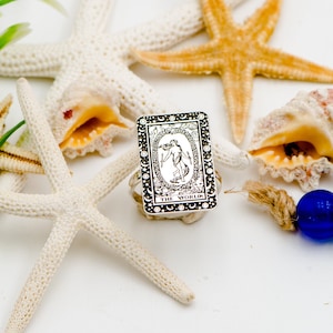 Tarot Ring The World - Tarot Card Ring For Women Silver or Gold Rings Astrology Rings Gift For Her Mom Gifts Magical Jewelry by Uluer